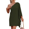 Women's Elegant One Shoulder Sexy Dresses Batwing Sleeve Solid Party