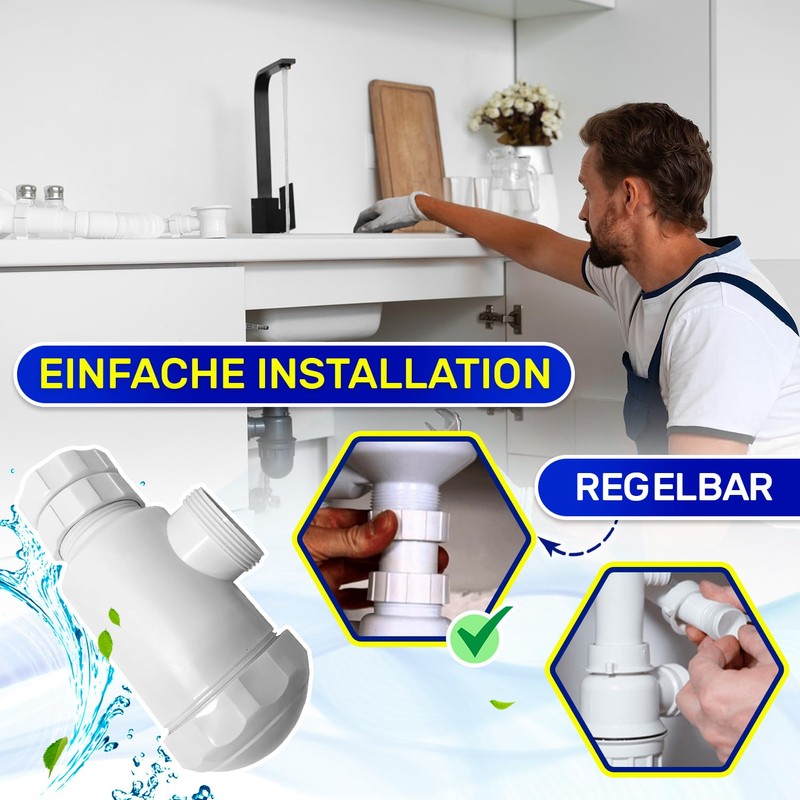 Siphon Washbasin 1 1/2 Inch 40 mm Polypropylene MONTERAL