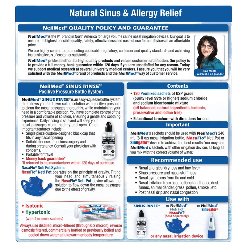 NeilMed's Sinus Rinse Pre-Mixed Packets, 120-Count Boxes by NeilMed