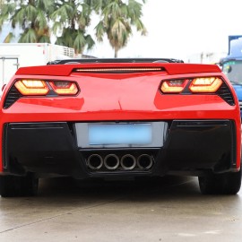 BEBECAR 2x Smoked Rear Fog Light Blackout Overlay Len fits Corvette C7 2014-2019