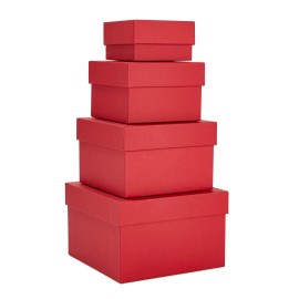 Stockroom Plus 4 Pack Square Nesting Gift Boxes Decorative Boxes with Lids in 4 Assorted Siz