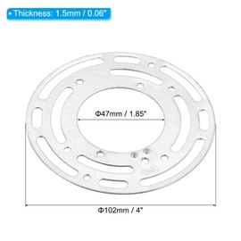 PATIKIL 4" Light Fixture Mounting Bracket, 2 Pack Light Crossbar Circle Ceiling Fan Mount Plate Universal with Ground Screw for Chandelier Lamp, Silver