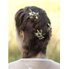 FXmimior Bridal Headpiece Vintage Crystal Leaf Hair Pins Bobby Pins