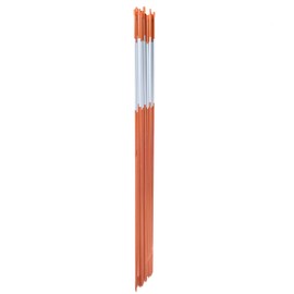 HOSTIC 50 Packs Driveway Reflectors Marker Fiberglass Snow Stakes Multipurpose Orange Sign Posts 48 Inches