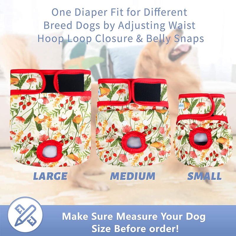 Leekalos Reusable Washable Dog Diapers Female (3 Pack) - Highly