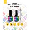 BURANO Nail Art Foil Glue Gel, 15ML 2 Bottles with