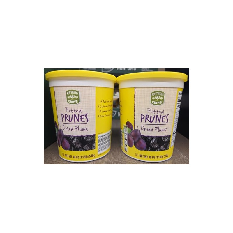 Southern Grove Pitted Prunes Dried Plums 18oz 510g (Two Jars)