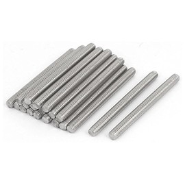 sourcingmap M6 x 70mm 304 Stainless Steel Fully Threaded Rod Bar Studs Silver Tone 20 Pcs