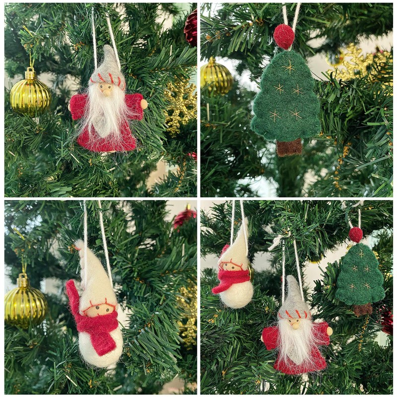 PinkBlume Wool Felt Christmas Garland Decorations Wool Felt Snowman Christmas