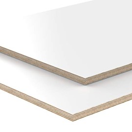 White Melamine Coated Multiplex Board, Cut to Size, Lengths of up to 200 cm, Plywood Sheets, white