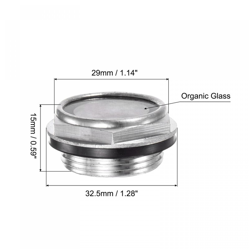 sourcing map Air Compressor Oil Level Indicator Sight Glass M26