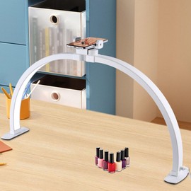 Ayshone Half Moon Light for Nail Desk,29In Half Moon Lamp with Phone Holder,3000-6000K Half Moon Lamp Perfect LED Machine Light,Nail LIght,Lash Light for Table