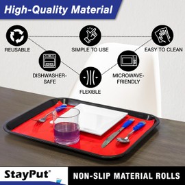 Stay Put Non-Slip Material Roll - 8" x 2 yd Red, Cut to Size Grip Liner for Daily Living Aid for Tabletop, Drawer, Crafts, Durable Skid Free Surfaces