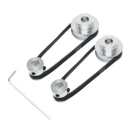 SHCEEC 2PCS Set 2GT Aluminum Timing Pulley 20&40 Teeth 8mm Bore Synchronous Wheel with 2PCS Length 200mm Width 6mm Belt (20-40T-8B-6)