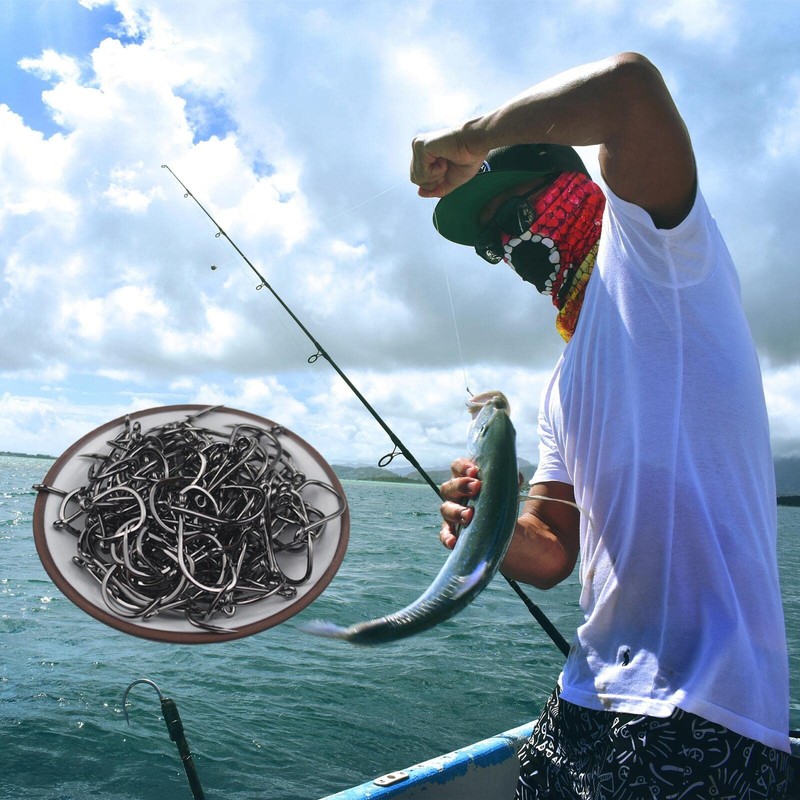 Ganchos de pesca de agua dulce y salada, juego de