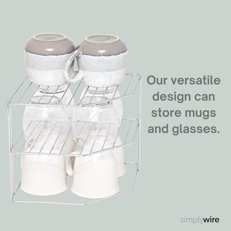 simplywire – 3 Tier Plate Rack - Kitchen Cupboard Organiser