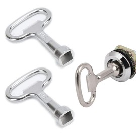 QEDBOJE 2 Pieces Square Key Square Key Faucet Bleed Key Heater Key Heater Bleed Key for Gas Water Meter Box (8mm) (Silver)