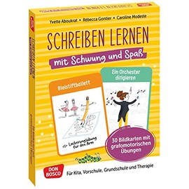 Schreiben lernen mit Schwung und Spaß. 30 Bildkarten mit grafomotorischen Übungen: Für Kita, Vorschule, Grundschule und Therapie. Spielerisch zur ... fördern und sichern. Übungen und Spiele)
