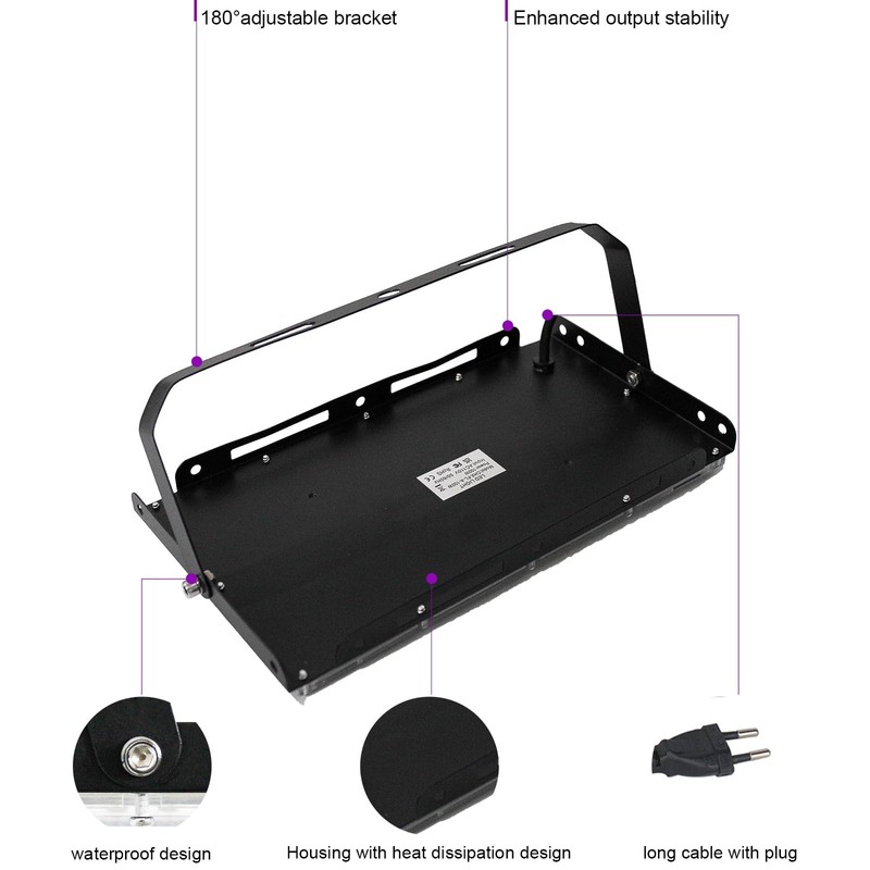 UV Black Light Spotlight 300 W, LED Black Light Lamp