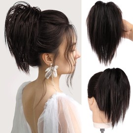 ELIO Messy Bun Hair Piece Claw Clip Hair Bun Wavy Curly Chignon Hair Bun for Women Extensions Tousled Updo Hair Buns Claw Clip Ponytail Hairpieces Hair Scrunchie with Clip for Daily Use (4#)