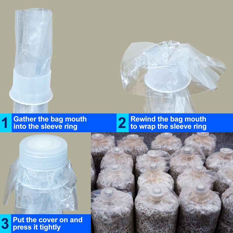 Biomed Solutions Mushroom Grow Bag Cap and Ring for Cultivating