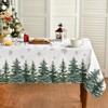 Horaldaily Christmas Tablecloth 52×70 Inch Rectangular, Winter Snow Trees White