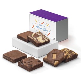 Fairytale Brownies Admin Day Half-Dozen Gourmet Chocolate Food Gift Basket - 3 Inch Square Full-Size Brownies - 6 Pieces - Item HR160AD