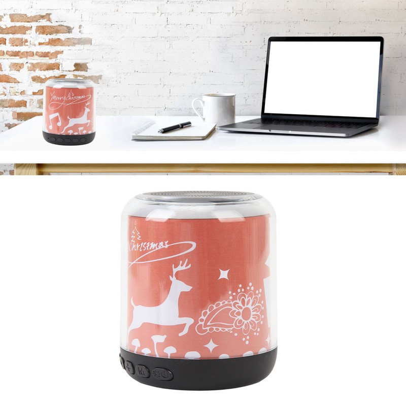 Mini Bluetooth Speaker Christmas Pattern Festive Atmosphere RGB Music Player