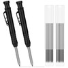 KINBOM 2pcs Construction Pencils with Sharpener, Solid Pencil with 14pcs