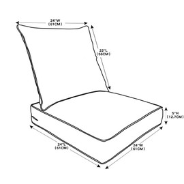 Qilloway Outdoor Chair Cushion Set,Outdoor Cushions for Patio Furniture.Tan/Grey