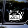 2枚セット 14x11.5cm 「猫を外に出さないで」ユーモア防水ビニール車用デカール 外装デコレーションアクセサリー 車・バイク・ノートPC・バン・窓・ドア・壁などに使用可能 | #JP07