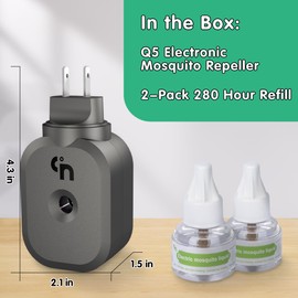 Q5 Mosquito Repellent Indoor Use, Bluetooth APP Control Electronic Mosquito Repeller Plug in, with 2-Pack 280 Hr Repellent Refills, Highly Effective, for Home, Bedroom, Office, Kitchen (Black)