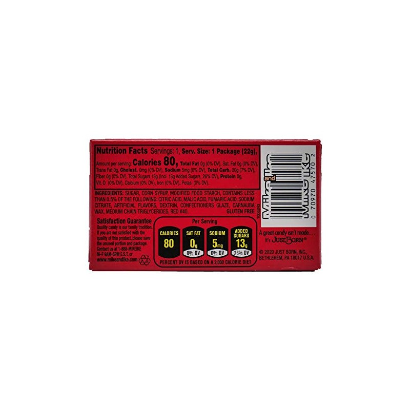 Mike and Ike Cherry Chewy Candies - Case of 24