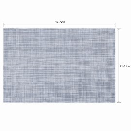 CADONO Placemats Set of 4 Washable Indoor/Outdoor Vinyl Place Mats for Dining Table Durable Non-Slip Heat Resistant PVC Weave Table Mats（Gray）