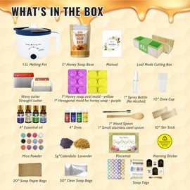 PIUH Honey Soap Making Kit with Honey Soap Base and Molds for Adults