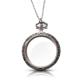 YYHSND Collar de Lupa de Lupa 10x Collar Colgante Colgante Lupa óptica con Collar de Cadena for Biblioteca, Lectura, Zoom y Joyas (Color : Silver)