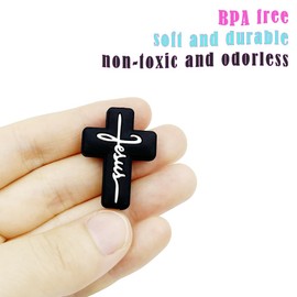 vokoko 20Pcs Silicone Cross Beads, Mix Color Cross Shaped Beads for DIY Pen, Keychain, Bracelet, Necklace Making, BPA Free, Non-Toxic, Soft, Sturdy, 2.2 x 3 x 0.6cm, 2.75g, 2mm Hole