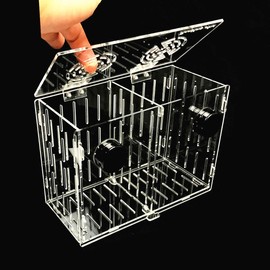 Reefing Art Magnetic Acclimation Breeder Box 4.5" / 8" /12" for Fish Anemone Coral Strong N52 Magnets for 1/2" Glass (8"x4"x6")