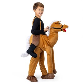 Dress Up America Ride A Horse Costume for Kids - Western Cowboy Costume - Plush Animal Riding Jumpsuit Costume for Boys