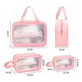 Neceser Transparente De Viaje Tres Colores Disponibles