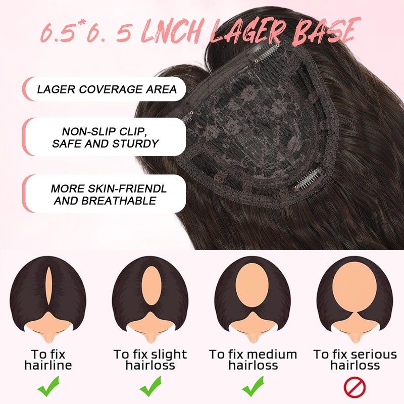 Hair Toppers for Women 14 Inch Curly Wavy Wispy Clip