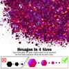 Ceya Holographic Chunky Glitter 3.5oz/100g Rose Red Craft Glitter Mixed