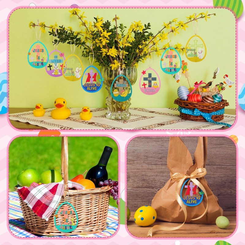 DoubleFill 26 Set Easter Jesus Crafts Kits DIY Religious Wooden