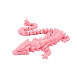 Pink 26 in. Gemstone Dragon 3D Printed Articulated Fidget Toy - Flexible & Fun Desk Decor Figurine - Sensory Toy & Stress Relief for Home, Work, School, Classroom, Office & Gifts