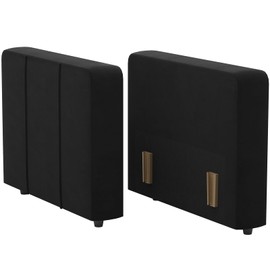 Belffin Velvet Armrest for Modular Sectional Sofa, Armrest Module for Sectional Sleeper Sofa Bed, Black