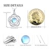 Triple Moon Goddess Necklace Sterling Silver Moonstone Wicca Pendant Pentagram