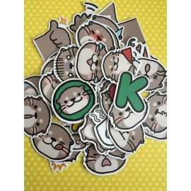 901bs Set of 40 Kawaii Adorable Otters Baby Vinyl Stickers Waterbottle Laptop