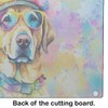 Caroline's Treasures DAC2528LCB Yellow Labrador Hippie Dawg Glass Cutting Board