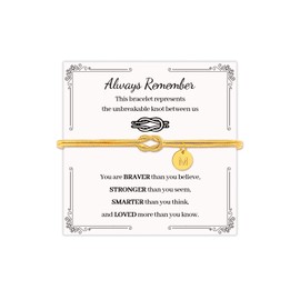 LINY Gold Initial Knot Bracelets for Women Celtic Knot Bracelet Letter Forever Love Infinity Jewelry Gifts for Women Her Lover Bridesmaids Friends (M)