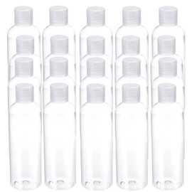 Palm Safe 20 pcs 100ml/3.5 OZ Clear Plastic Travel Bottles, Durable Recyclable BPA Free Storage Bottles, Empty Refillable Containers with Flip Cap Leak Proof for Toiletries